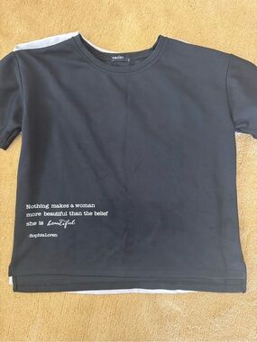 Women's Black Sophia Loren Quote Tee